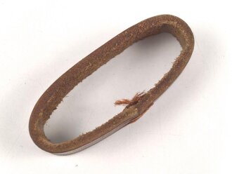 Schieber für ein Zweidornkoppel, braunes Leder, Innenmaß 52mm