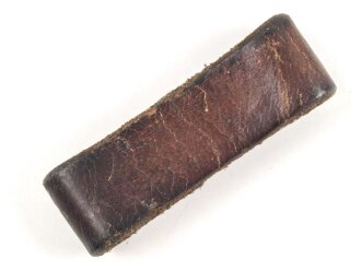 Schieber für ein Zweidornkoppel, braunes Leder, Innenmaß 47mm