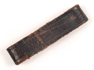 Schieber für ein Zweidornkoppel, braunes Leder, Innenmaß 63mm