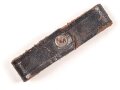 Schieber für ein Zweidornkoppel, braunes Leder, Innenmaß 63mm