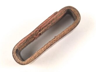 Schieber für ein Zweidornkoppel oder Trageriemen, braunes Leder, Innenmaß 41mm