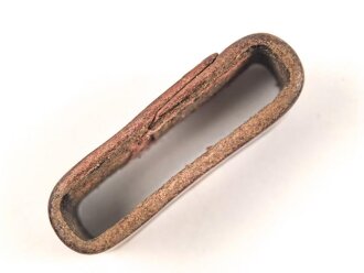 Schieber für ein Zweidornkoppel oder Trageriemen, braunes Leder, Innenmaß 41mm