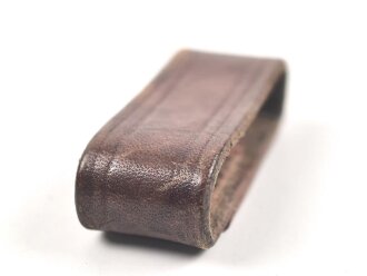 Schieber für ein Zweidornkoppel oder Trageriemen, braunes Leder, Innenmaß 41mm