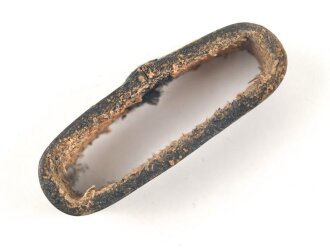 Schieber für ein Zweidornkoppel, schwarzes Leder, Innenmaß 45mm