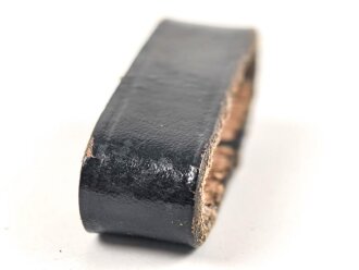 Schieber für ein Zweidornkoppel, schwarzes Leder, Innenmaß 45mm