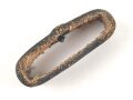 Schieber für ein Zweidornkoppel, schwarzes Leder, Innenmaß 45mm