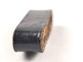 Schieber für ein Zweidornkoppel, schwarzes Leder, Innenmaß 45mm