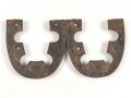Paar Absatzeisen für Marschstiefel der Wehrmacht. Breite an der offenen Seite außen gemessen 67mm