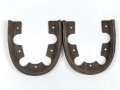 Paar Absatzeisen für Marschstiefel der Wehrmacht. Breite an der offenen Seite außen gemessen 77mm