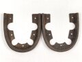 Paar Absatzeisen für Marschstiefel der Wehrmacht. Breite an der offenen Seite außen gemessen 77mm