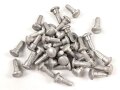 Konvolut Aluminiumbeschläge für Ausrüstung der Wehrmacht. Länge je 16mm, Kopfdurchmesser 9mm