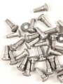 Konvolut Aluminiumbeschläge für Ausrüstung der Wehrmacht. Länge je 16mm, Kopfdurchmesser 9mm