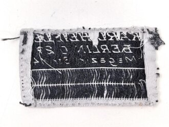 Luftwaffe Stoffetikett Heisler, Maße etwa 3 x 5,5cm