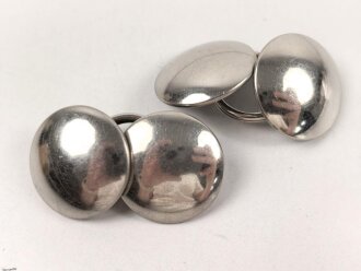 2 Paar  silberner Knopf für die Ärmelenden einer SA Bluse. Glatt , RZM, 21mm, gebraucht