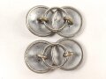 2 Paar  silberner Knopf für die Ärmelenden einer SA Bluse. Glatt , RZM, 21mm, gebraucht