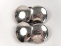 2 Paar  silberner Knopf für die Ärmelenden einer SA Bluse. Glatt , RZM, 21mm, gebraucht