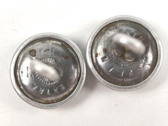 2 x  silberner Knopf mit langer Öse Wehrmacht....