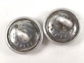 2 x  silberner Knopf mit langer Öse Wehrmacht. Durchmesser 19mm