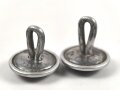 2 x  silberner Knopf mit langer Öse Wehrmacht. Durchmesser 19mm