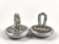 2 x  silberner Knopf mit langer Öse Wehrmacht. Durchmesser 21mm