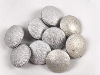 9 x  silberner Knopf FLL 25mm