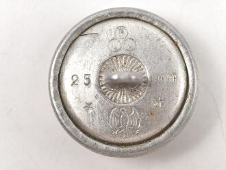 9 x  silberner Knopf FLL 25mm