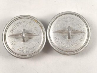 2 x  silberner Knopf OLC 25mm