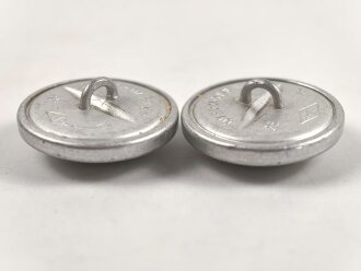 2 x  silberner Knopf OLC 25mm