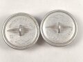 2 x  silberner Knopf OLC 25mm