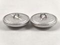 2 x  silberner Knopf OLC 25mm