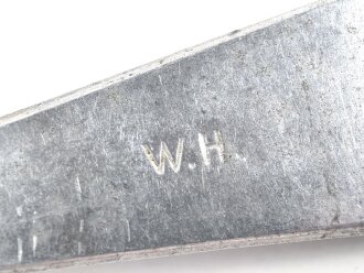 Kantinenbesteck Heer, Gabel aus Leichtmetall, markiert "W.H." ohne Adler