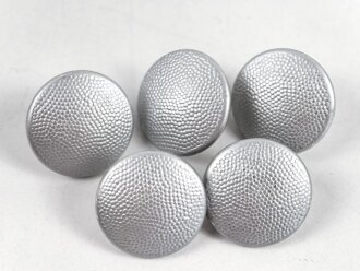 5 x Knopf silbern für zum Beispiel den Waffenrock...