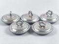 5 x Knopf silbern für zum Beispiel den Waffenrock der Luftwaffe, je 21mm