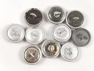 10 x Uniformknopf Wehrmacht, Durchmesser 20-21mm, gebraucht
