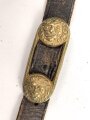 Koppel mit Säbelgehänge. Messingschloss mit Auflage, Schlosshöhe 65mm. Guter Gesamtzustand, Frankreich ?