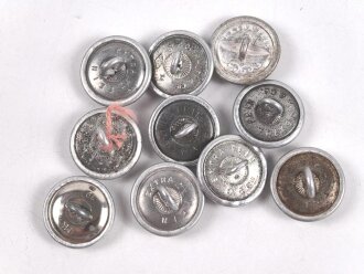 10 x Uniformknopf Wehrmacht, Durchmesser 18,5-19mm,...