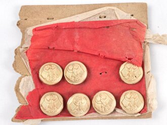 Deutsche Reichspost 20/30iger Jahre, 7 x Uniformknopf je 20mm, auf der originalen Pappunterlage.