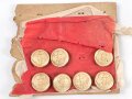 Deutsche Reichspost 20/30iger Jahre, 7 x Uniformknopf je 20mm, auf der originalen Pappunterlage.