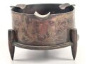 Kaiserreich und 1.Weltkrieg, Aschenbecher aus Granathülse der Patronenfabrik Karlsruhe, diese datiert 1909. Durchmesser 8cm