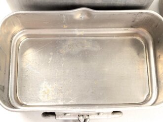 Frankreich, Kochgeschirr dreiteilig, Aluminium undatiert, höchstwahrscheinlich aus der Zeit des 2. Weltkrieg