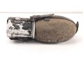 Feldflasche Wehrmacht, stark gebraucht, Leder zum Teil trocken
