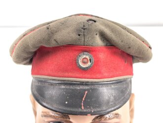 1. Weltkrieg, feldgraue Schirmmütze. Ungereinigter...
