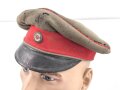 1. Weltkrieg, feldgraue Schirmmütze. Ungereinigter Fundzustand