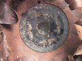 Bayern 1.Weltkrieg, feldgraue Pickelhaube für Mannschaften. Ungereinigter Fundzustand, datiert 1916