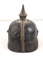 Bayern 1.Weltkrieg, feldgraue Pickelhaube für Mannschaften. Ungereinigter Fundzustand, datiert 1916