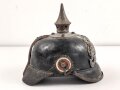 Bayern 1.Weltkrieg, feldgraue Pickelhaube für Mannschaften. Ungereinigter Fundzustand, datiert 1916