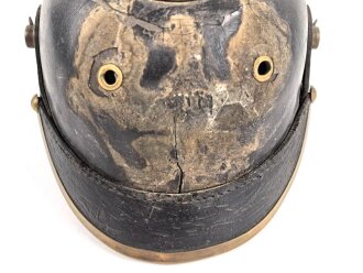 Preussen , unvollständige Pickelhaube für Mannschaften. Kammerstück von 1888 , ungereinigt.