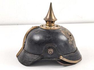 Preussen , unvollständige Pickelhaube für Mannschaften. Kammerstück von 1888 , ungereinigt.