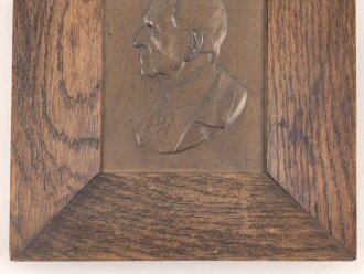 Kaiserreich, gerahmtes Metallrelief darstellend Generalfeldmarschall von Moltke. Maße des Rahmen 24,5 x 29cm