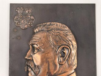 Kaiserreich,  Metallrelief darstellend von Hindenburg....